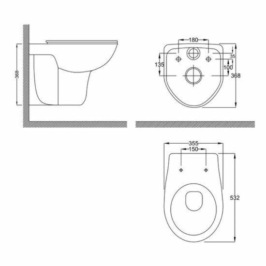 Унитаз подвесной RJ FEEL Rimless RJ4545 полипропилен slow-closing