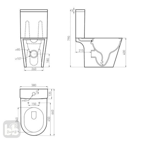 Унітаз-компакт Imprese VACLAV duroplast slow-closing c06206403