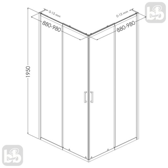 Душевая кабина Eger VI`Z new CС 599-066СС/1 профиль хром, стекло прозрачное