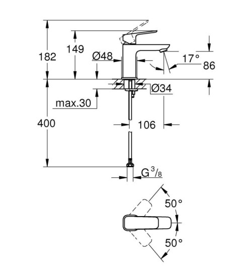 Змішувач для раковини Grohe Cubeo S-Size 1016990000 хром