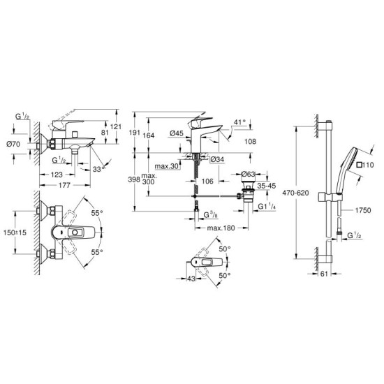 Набір змішувачів Grohe BauLoop UA123215M1