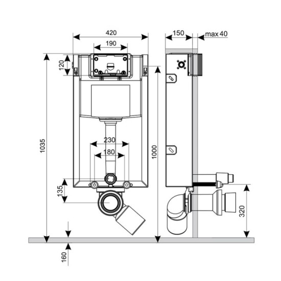 Бачок прихованого монтажу Qtap Nest QT0134M429