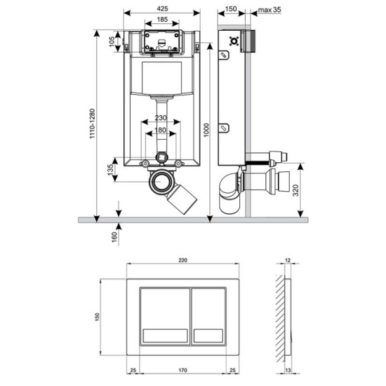 Інсталяція для унітазу Qtap Nest STQT0133M425 + M06029SAT