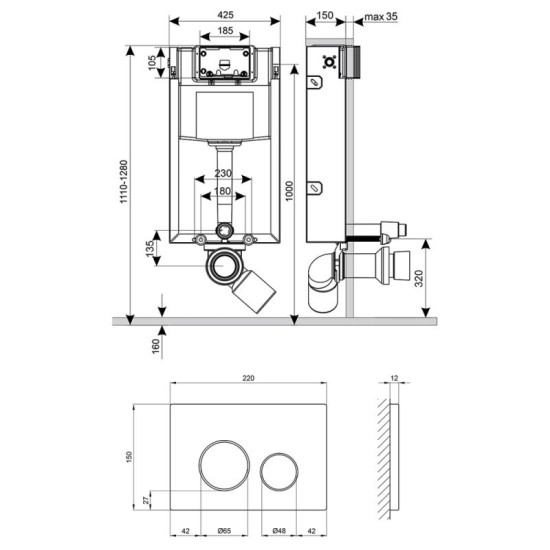Інсталяція для унітазу Qtap Nest STQT0133M425 + M11112CRM