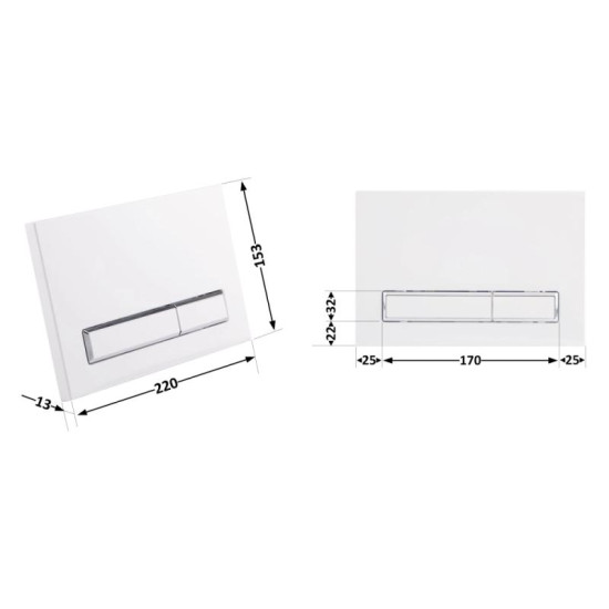 Панель змиву Qtap Nest QT0111M08V1384W