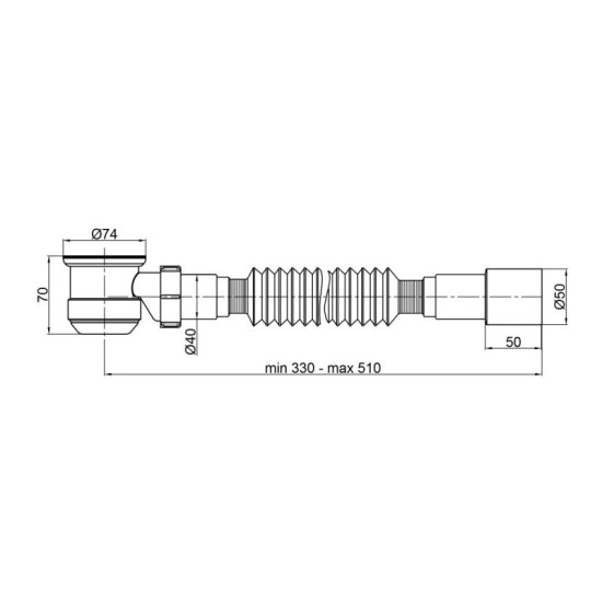 Сифон для душового піддону Lidz (WHI) 60 04 P002 01 (вихід 40/50 мм)