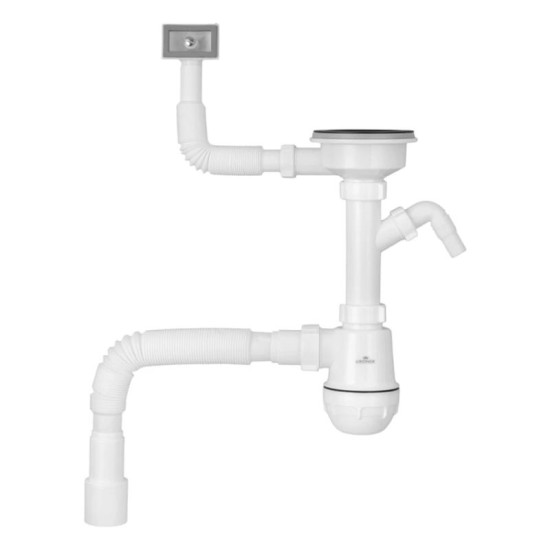 Сифон для кухонной мойки Kroner KRP KS02-1BLK 3 1/2"х40/50 мм
