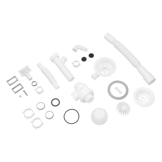 Сифон для кухонної мийки Kroner KRP KS02-1WHI 3 1/2"х40/50 мм