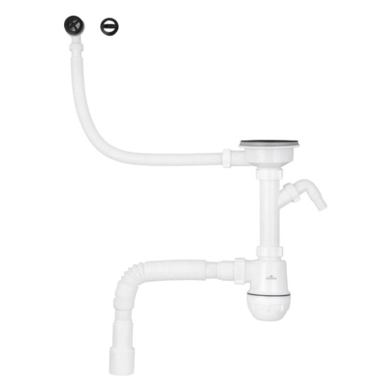 Сифон для кухонной мойки Kroner KRP KS02R-1BLK 3 1/2"х40/50 мм