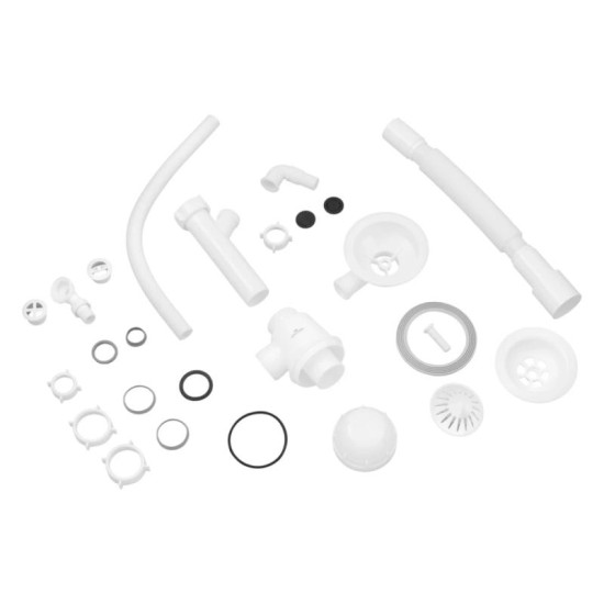 Сифон для кухонної мийки Kroner KRP KS02R-1WHI 3 1/2"х40/50 мм