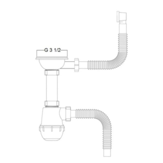 Сифон для кухонной мойки Kroner KRP Siphon - 011 3 1/2"х50/40 мм