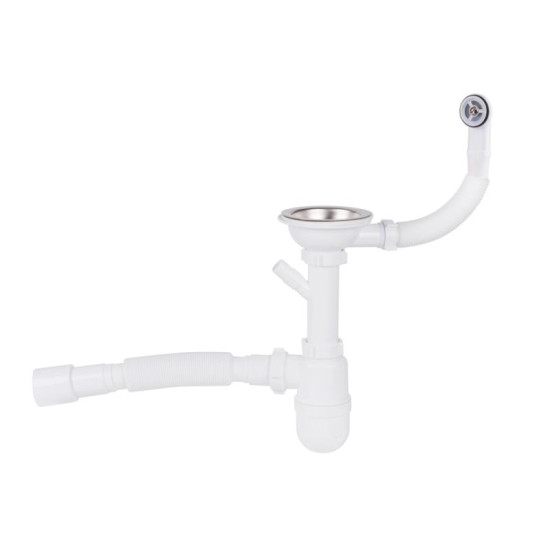 Сифон для кухонної мийки Lidz (WHI) 60 08 E001 01 ECO