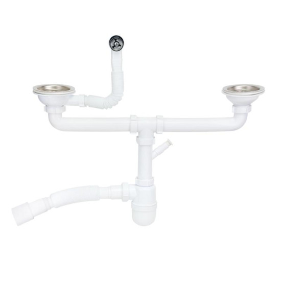 Сифон для кухонної мийки Lidz (WHI) 60 08 E001 02 ECO