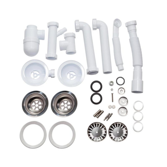 Сифон для кухонної мийки Lidz (WHI) 60 08 E001 02 ECO