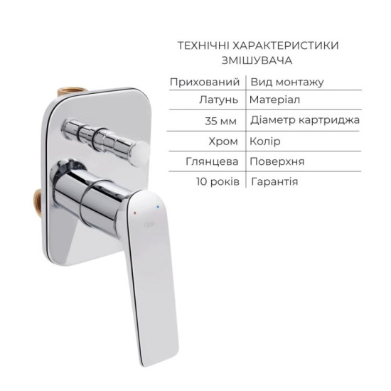 Душова система прихованого монтажу Qtap Vlasta QTVLA6028102NC47684