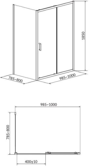 Душова кабіна Cersanit Basic 100x80 (S158-006)