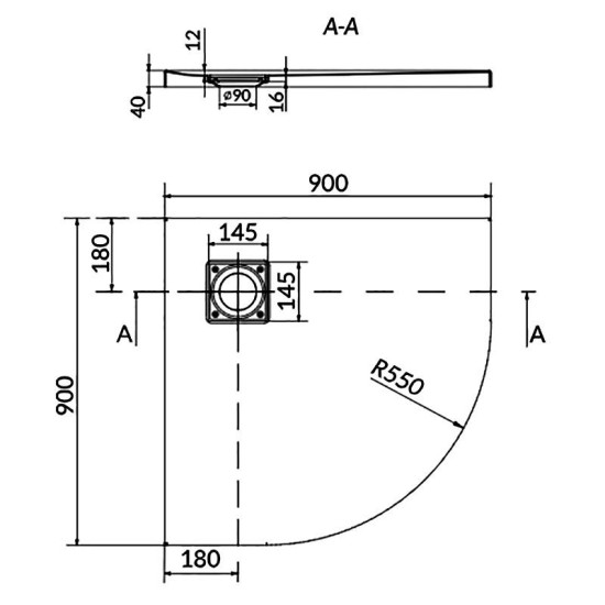 Душевой поддон Cersanit Tako 90х4 SLIM S204-024-PP