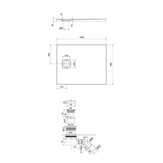 Душевой поддон Cersanit Tako SLIM 120х90х4,5 S208-008