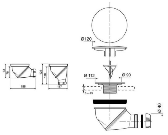 Сифон для душового піддону Cersanit S904-006
