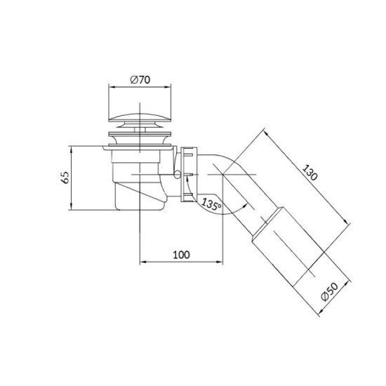 Злив-перелив для ванни Cersanit click-clack S904-009 золото