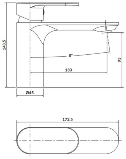 Змішувач для раковини Cersanit Crea S951-334 нікель