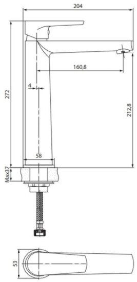 Змішувач для раковини Cersanit MODUO S951-585 чорний