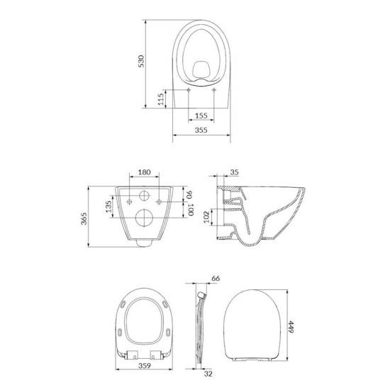 Унитаз подвесной Cersanit Сет B904 MODUO PLUS CLEAN ON S701-724