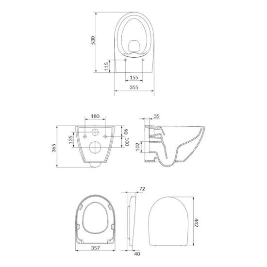 Унитаз подвесной Cersanit Сет B905 MODUO PLUS CLEAN ON S701-725