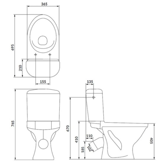 Унітаз-компакт Cersanit City EKO II 839 K44-134