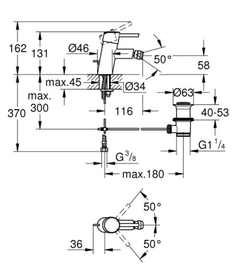 Смеситель для биде Grohe Concetto S-Size (32208001)