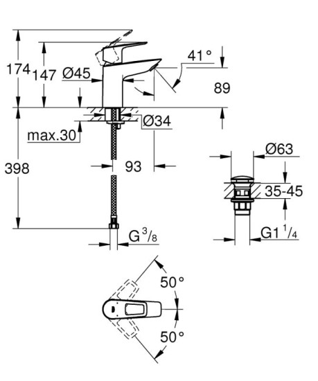 Смеситель для раковины Grohe BauLoop New S-Size (23878001)