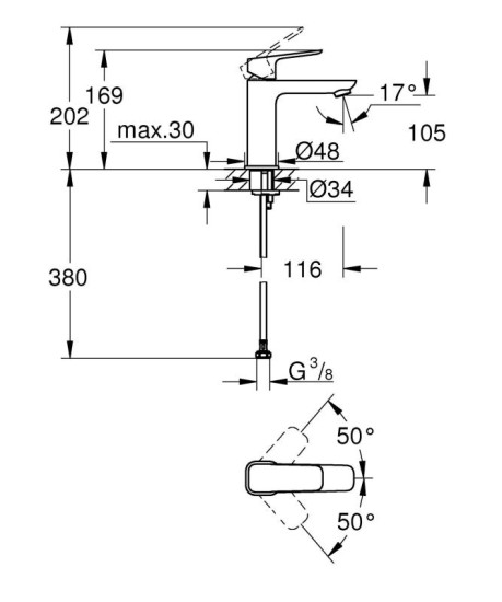 Смеситель для раковины Grohe Cubeo (1017550000)