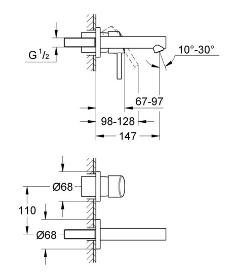 Змішувач прихованого монтажу для раковини Grohe Concetto S-Size (19575001)