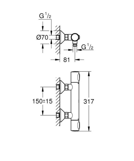 Змішувач термостатичний для душу Grohe Grohtherm 500 (347932430) чорний