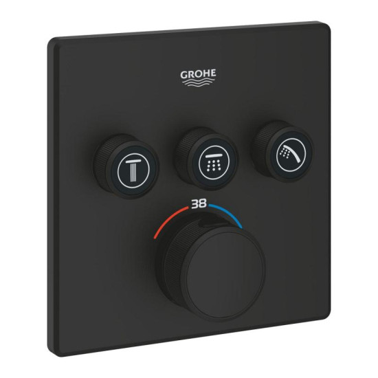 Термостат прихованого монтажу для душу Grohe Grohtherm SmartControl (102167KF00) чорний