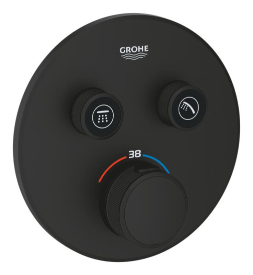 Смеситель термостатический скрытого монтажа для душа Grohe Grohtherm SmartControl (29507KF0) черный