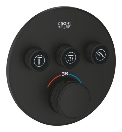 Смеситель термостатический скрытого монтажа для душа Grohe Grohtherm SmartControl (29508KF0) черный
