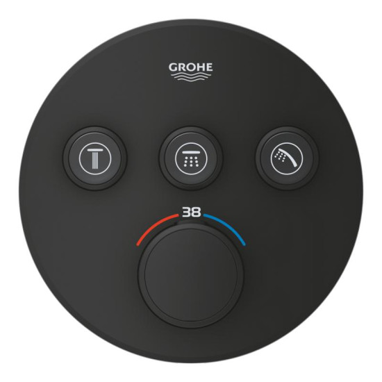 Смеситель термостатический скрытого монтажа для душа Grohe Grohtherm SmartControl (29508KF0) черный