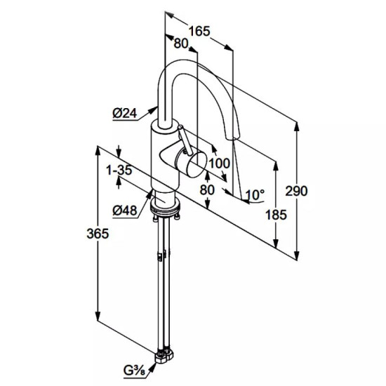 Змішувач для раковини Kludi BOZZ DN 15 (380285376) білий