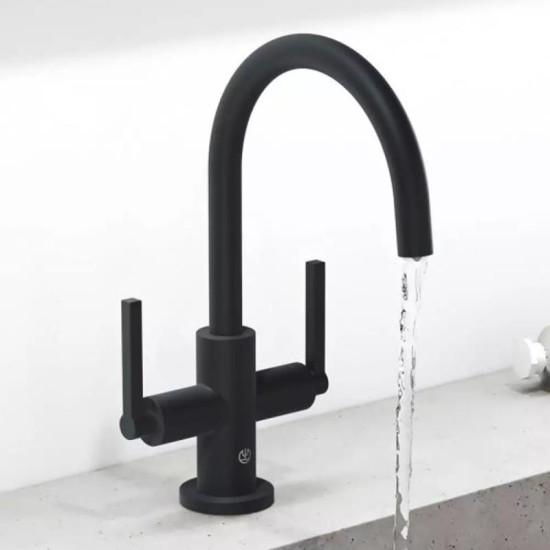 Смеситель для раковины Kludi NOVA FONTE PURISTIC (201183915) черный матовий