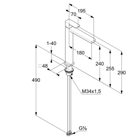 Смеситель для раковины Kludi RENON 240 mm (422980575)