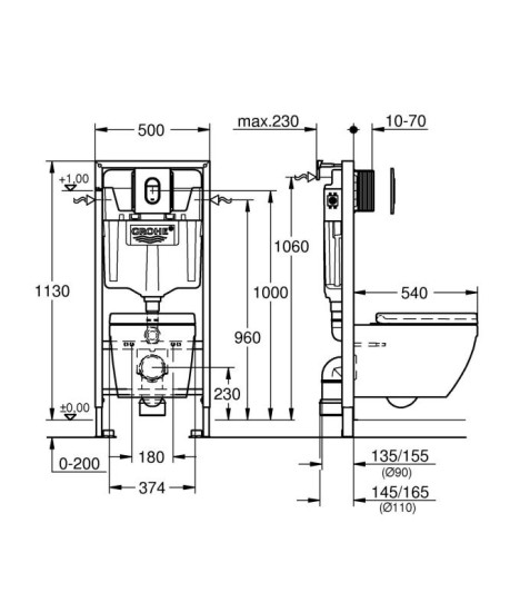 Инсталляция с унитазом Grohe Rapid SL 5-в-1 (36503000)