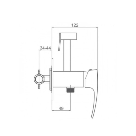 Гигиенический душ со смесителем Qtap Swan Cascada QTSWA262CRM45567 Chrome