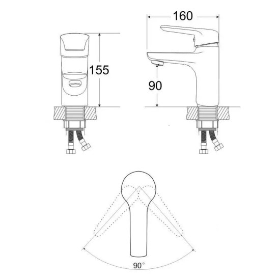 Смеситель для раковины Lidz Tani 0011F1 (k40) LDTAN001F1CRM44959 CRM