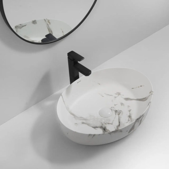 Раковина Mixxus Premium Ellipse-0104 Marble 550х415х140 (MP6554)
