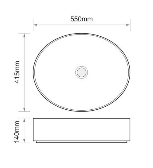 Раковина Mixxus Premium Ellipse-0104 Marble 550х415х140 (MP6554)