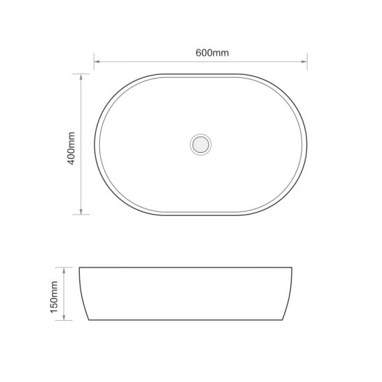 Раковина Mixxus Premium Ellipse-0105 600х400х150 (MP6563)
