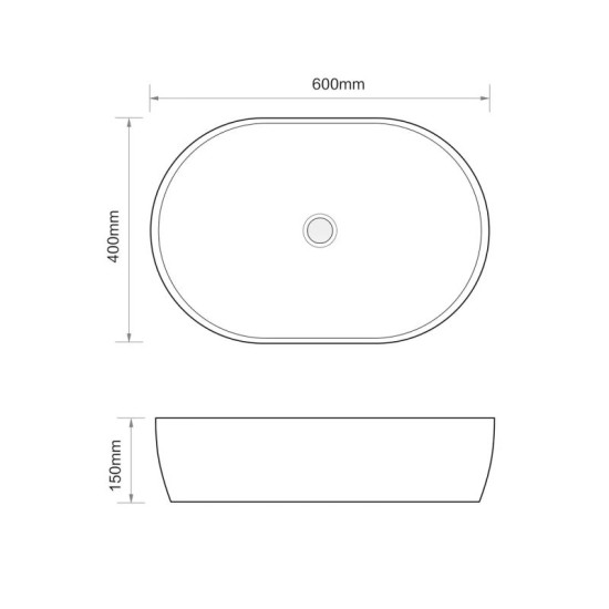 Раковина Mixxus Premium Ellipse-0105 Marble-Black 600х400х150 (MP6565)