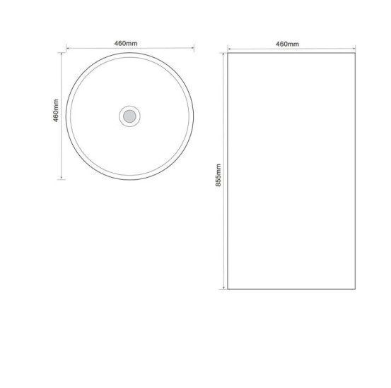 Раковина Mixxus Premium Ellipse-1101 460х460х855 (MP6573)