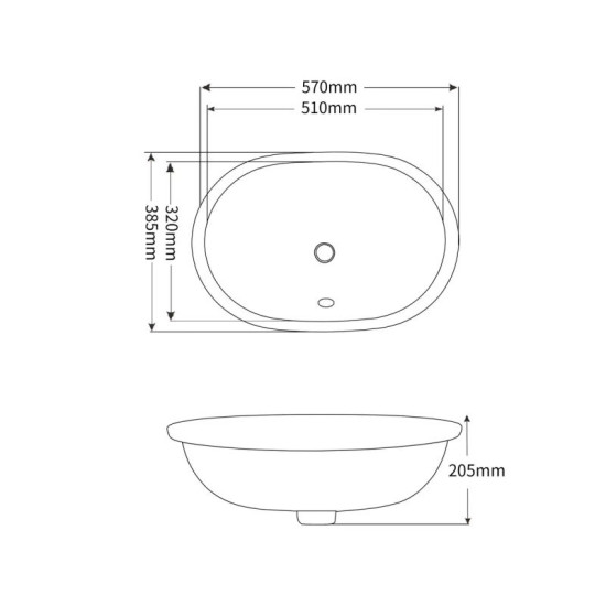 Раковина Mixxus Premium Ellipse-1701 570х385х205 (MP6566)